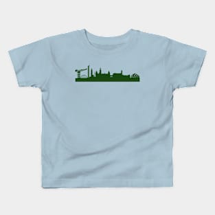 GLASGOW skyline in forest green Kids T-Shirt